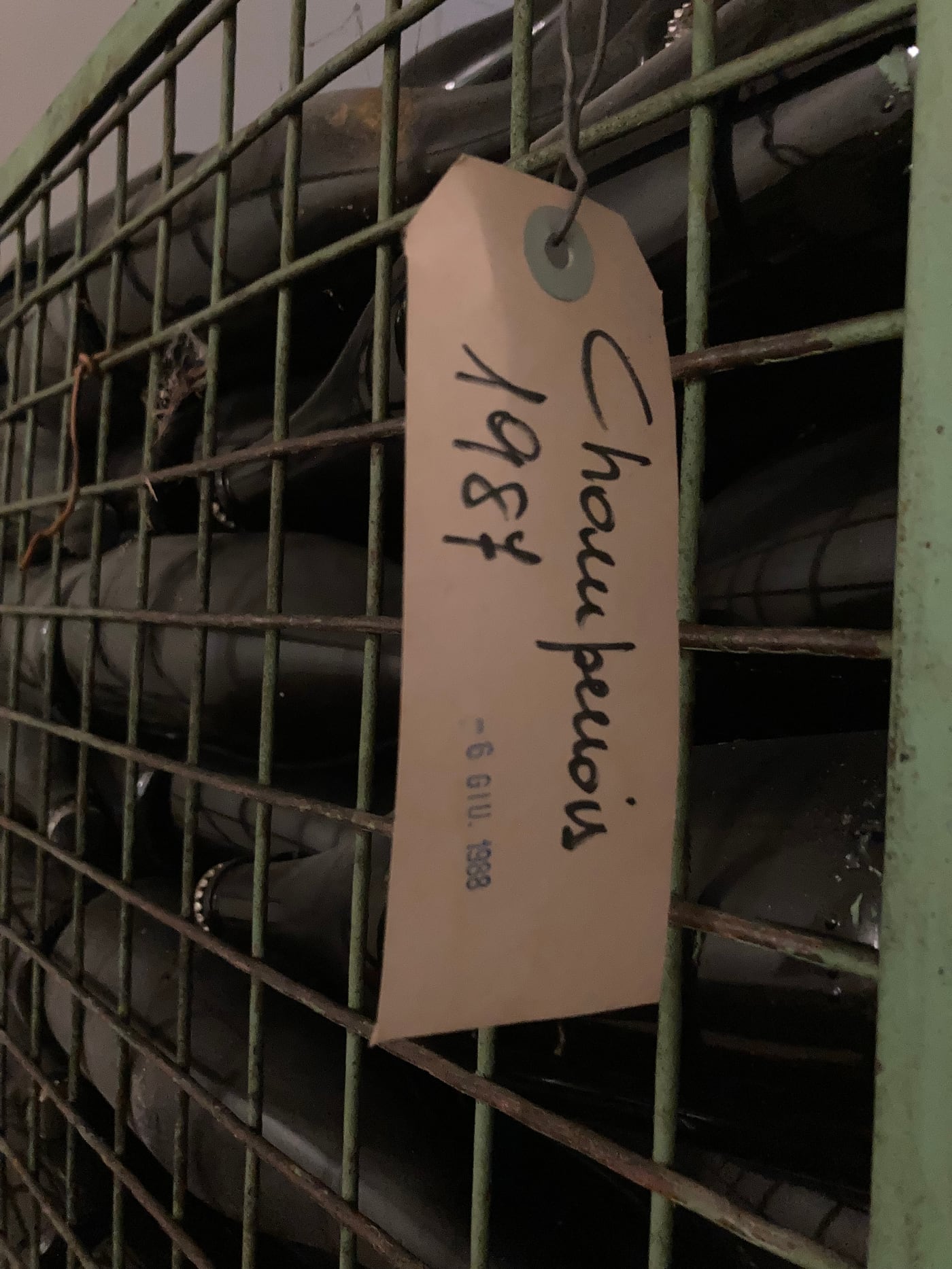 Cartellino originale del tiraggio in cantina